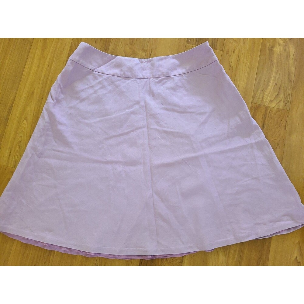 Amanda Smith Petite Suits 8P Lined Violet Purple 100% Silk Skirt